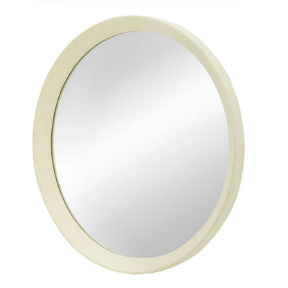 Transitional Decor Style Mango Wood Wall Mirror Wall Decor With Frame Of Solid Mango Wood For Bathroom, Entryway Console Lean Against Wall - Cream
