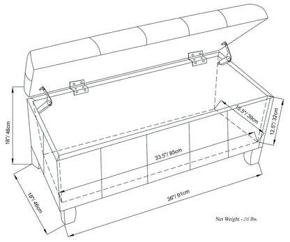 Dover - Storage Ottoman Bench - Radicchio Red