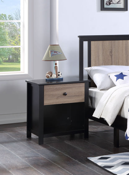 Connelly - Nightstand Black, Vintage - Walnut