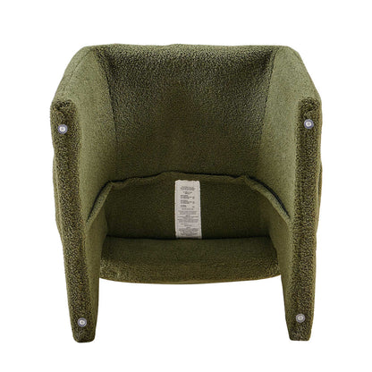 Modern Accent Chair Green Single Sofa Chair, Upholstered Side Chair Teddy Comfy Chair For Dining Room / Bedroom / Living Room / Reception 1 Piece - Green