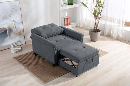 Hannah - Woven Convertible Armchair - Dark Gray