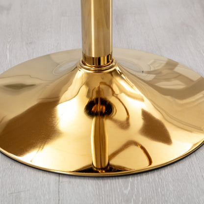 Velvet Bar Chair, Pure Gold Plated, Unique Design, 360 Degree Rotation, Adjustable Height, Suitable For Dining Room And Bar, (Set of 2) - Black