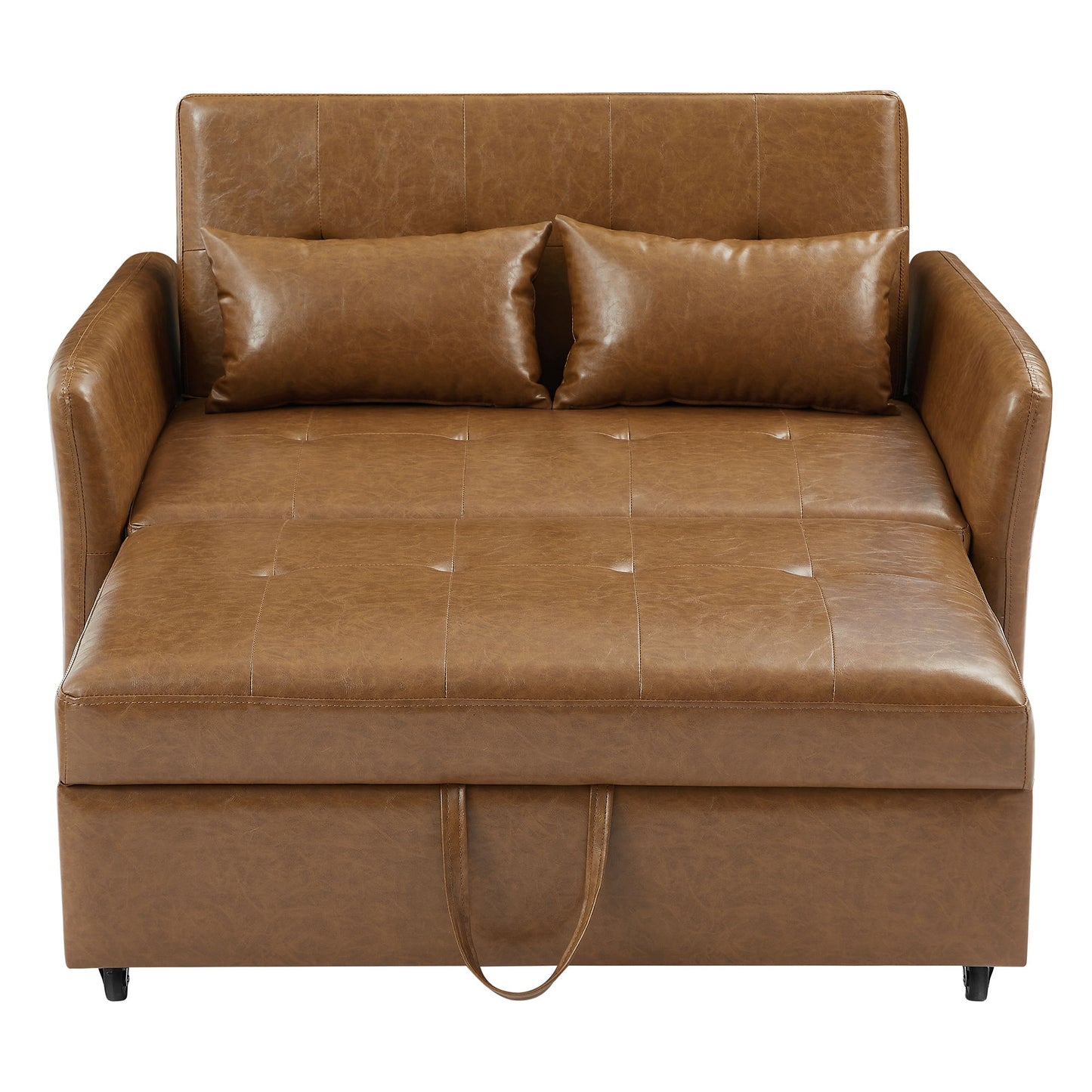 Convertible Sleeper Bed, Adjustable Oversized Armchair With 3 USB Ports For Small Space - Brown