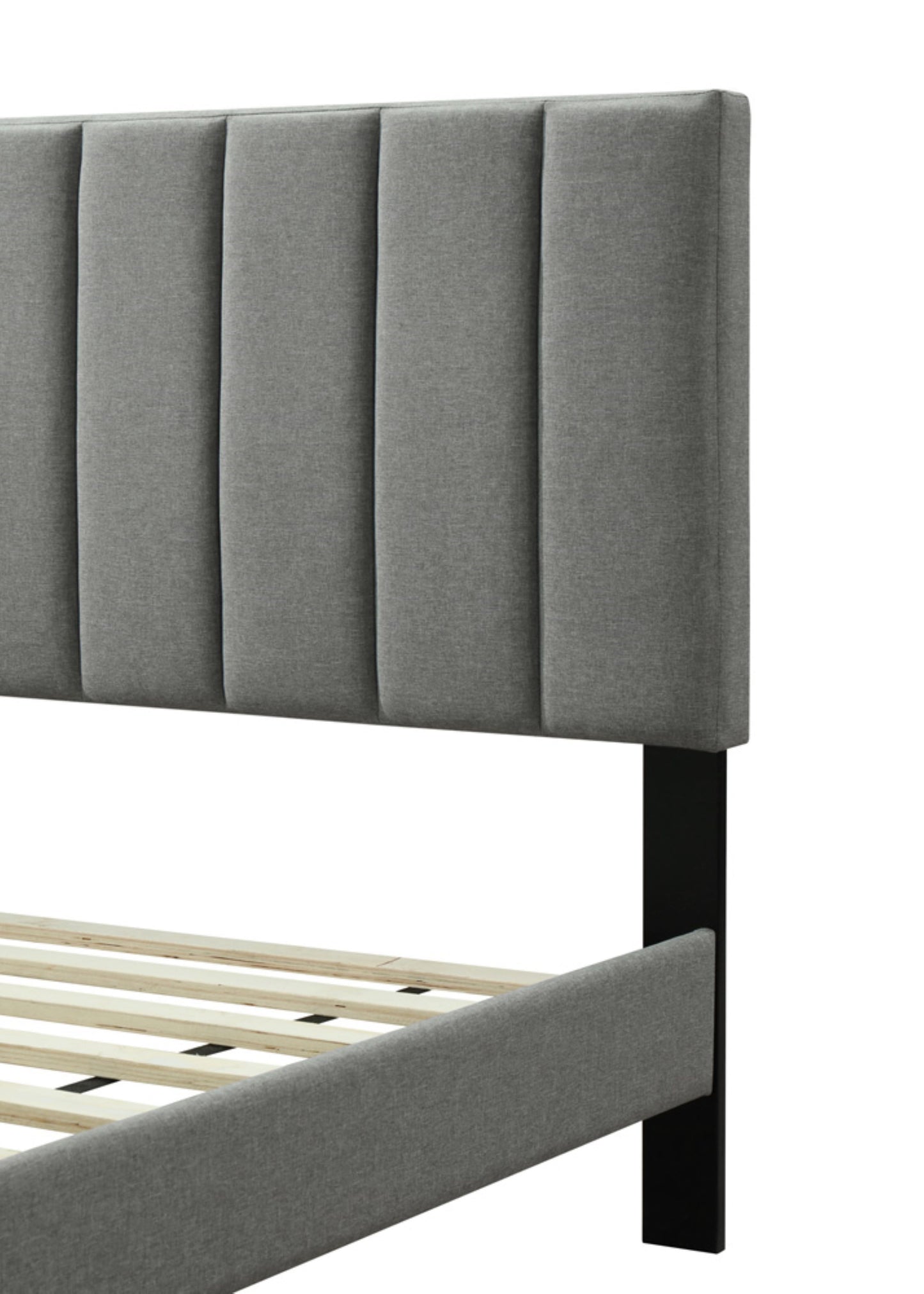 Queen Sized Channel Bed & USB - Gray