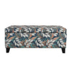 Elegant Flower Pattern Storage Ottoman With Soft Upholstery And Wood Frame - Flower
