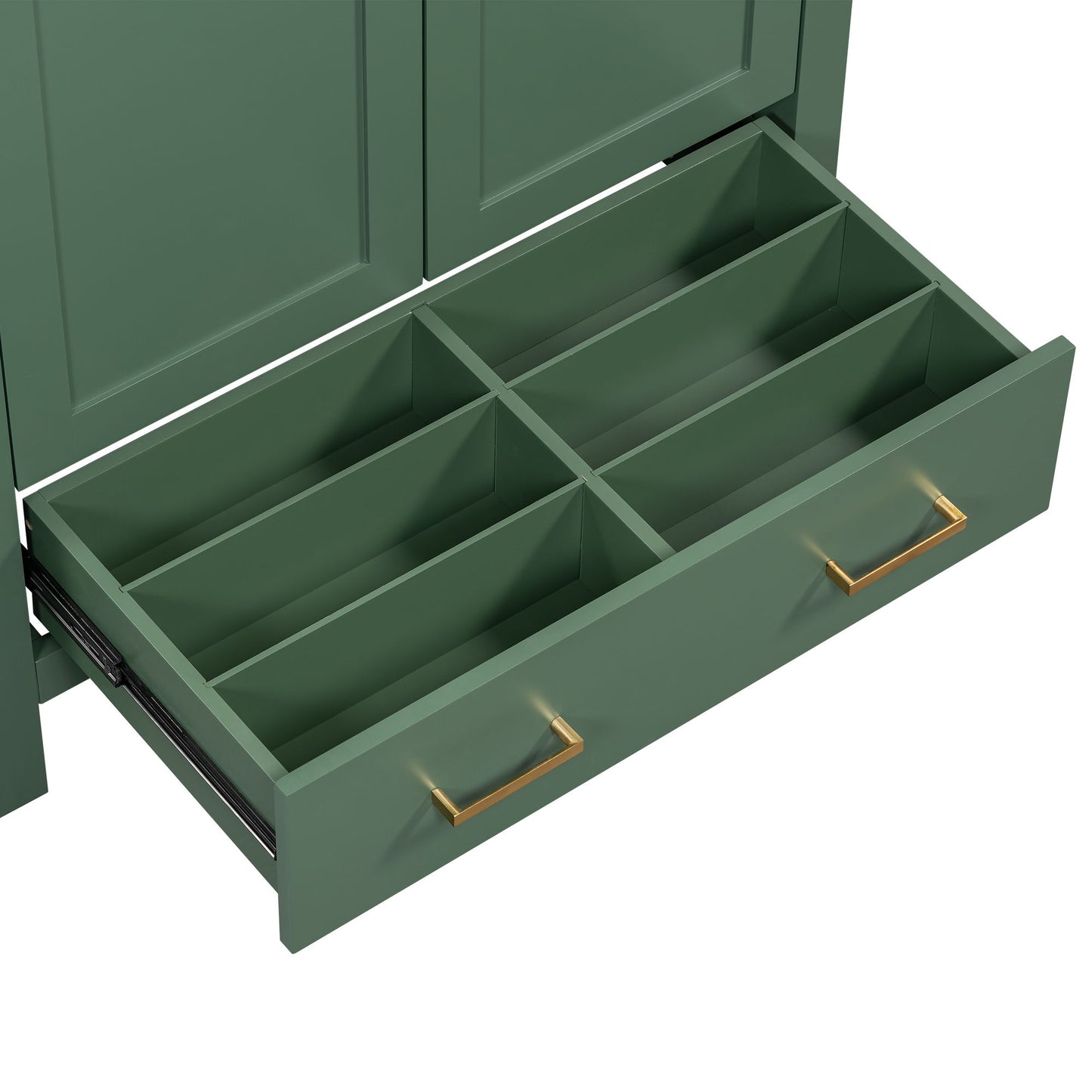 Bathroom Vanity With Single Sink, Combination Under Counter Sink, Bathroom Storage Cabinet With 2 Doors And A Drawer, Soft Closure, Multifunctional Storage - Green