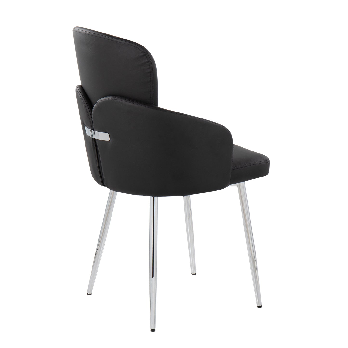 Dahlia - Contemporary Dining Chair (Set of 2) - Chrome / Black