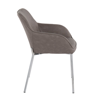Daniella - Contemporary Dining Chair (Set of 2) - Chrome / Gray