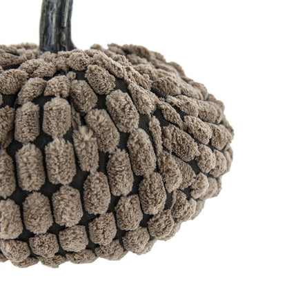 Chenille Weighted Pumpkin Ornament Decor For Holiday Harvest Festival Fall Festival & Thanksgiving (Set of 2) - Dark Brown