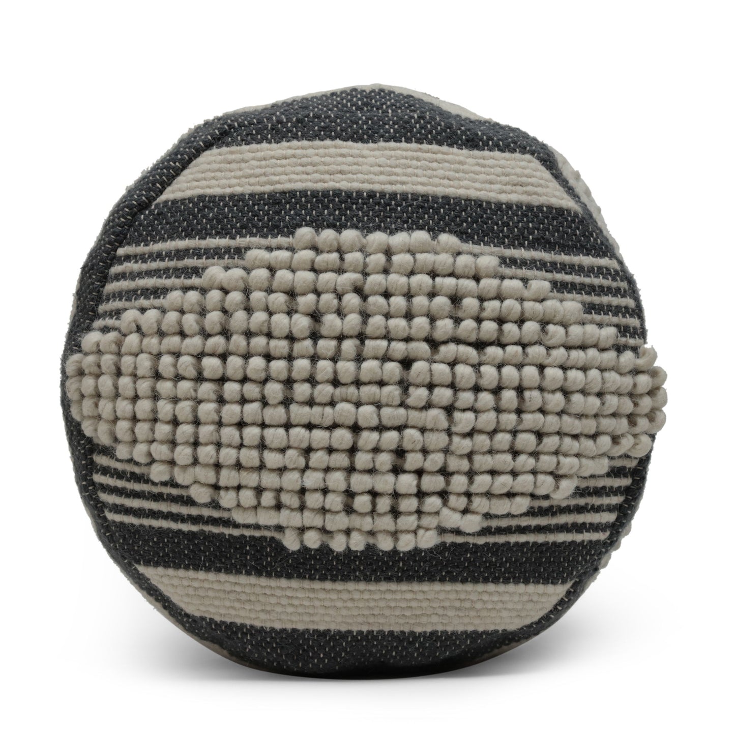 Diamond - Handcrafted Fabric Cylindrical Pouf - Dawn Gray