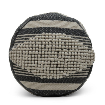 Diamond - Handcrafted Fabric Cylindrical Pouf - Dawn Gray