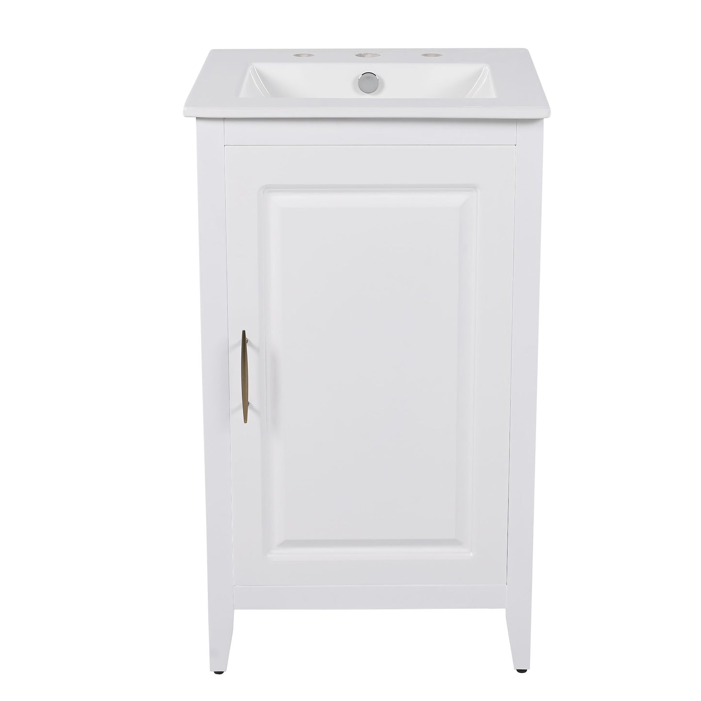 Modern 20.3" Bathroom Vanity With Sink, Functional Drawer, Soft Closing Door - White