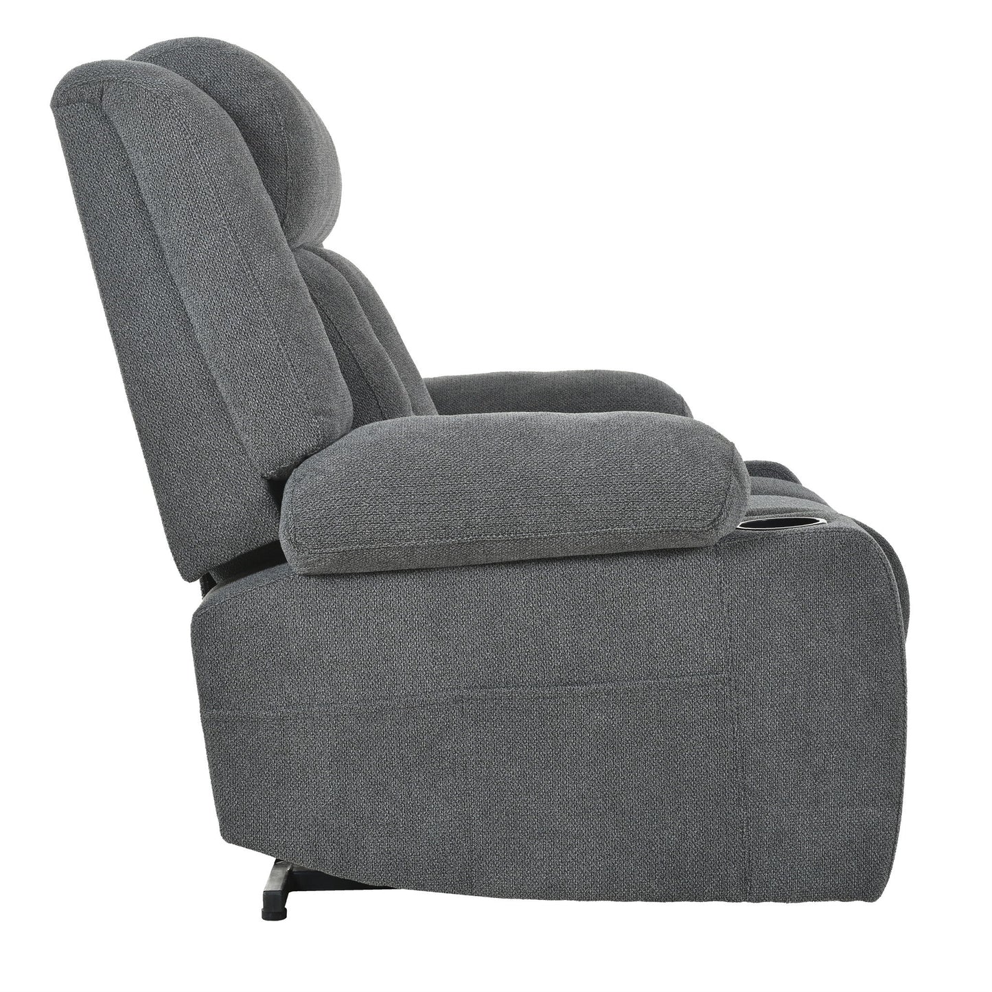 Power Lift Recliner Chair - Fabric Single Sofa With Extended Footrest, Remote Control, Cup Holders, And Side Pockets For Living Room Or Home Theater - Dark Gray