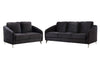 Sofia - Velvet Fabric Sofa, Loveseat Living Room (Set of 2) - Black