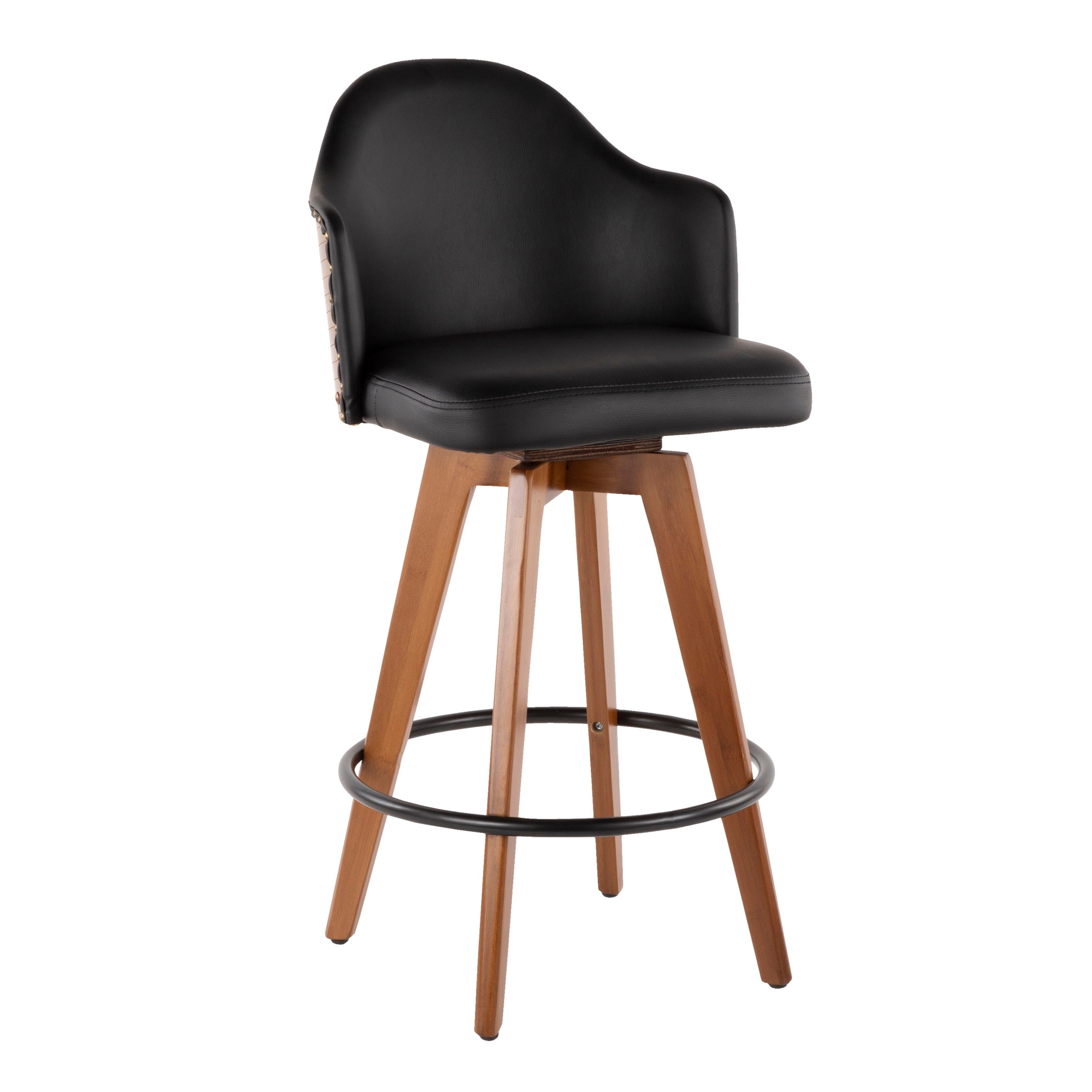 Ahoy - Mid-Century Counter Stool - Walnut / Black
