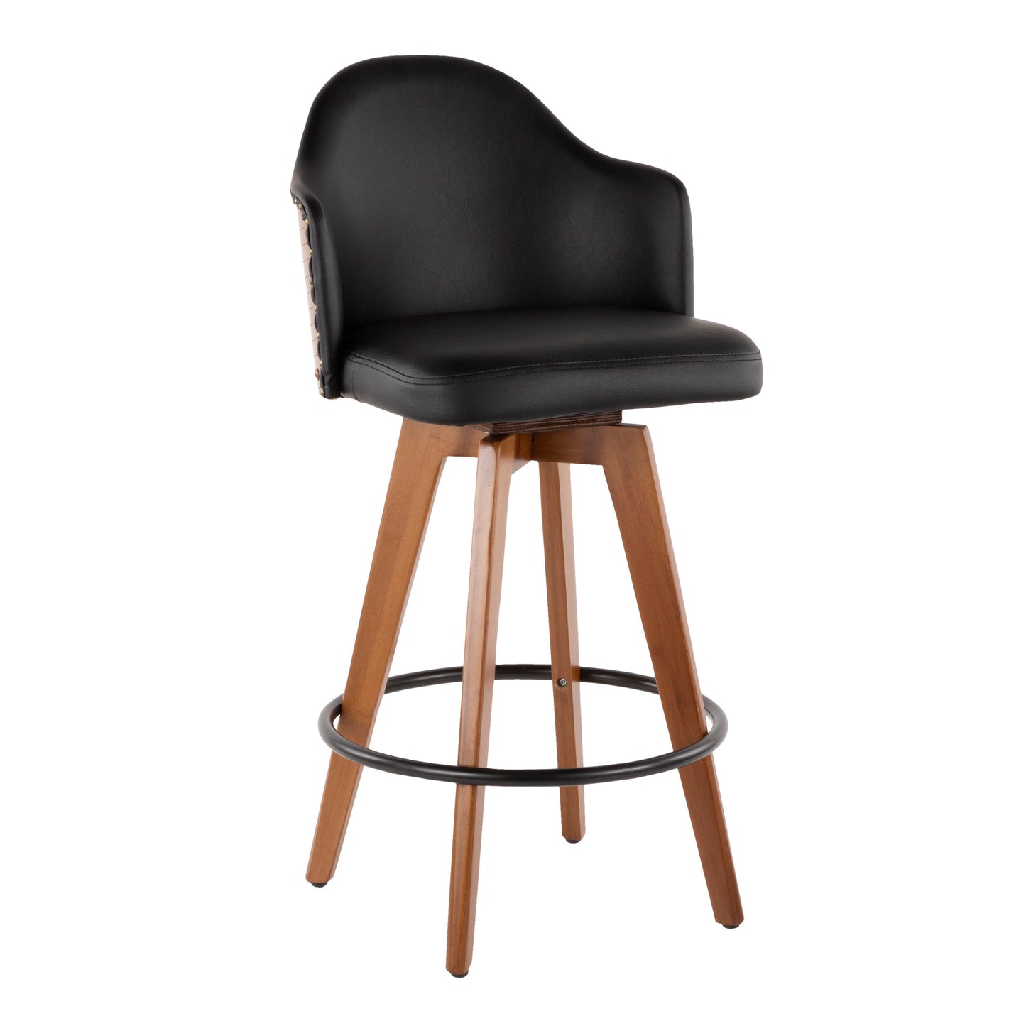 Ahoy - Mid-Century Counter Stool - Walnut / Black
