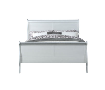 Louis Philippe - 2 Piece Queen Bedroom Set Bed - Silver Gray