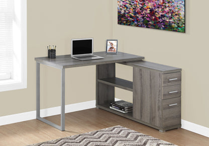 Computer Desk, Home Office, Corner, Left, Right Set - Up, Storage Drawers, L Shape, Laptop, Contemporary & Modern - Taupe