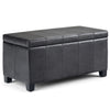 Dover - Storage Ottoman Bench - Distressed Black