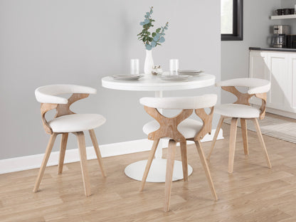Gardenia - Mid-Century Modern Dining / Chair - White Washed / Cream