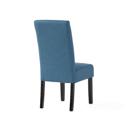 Pertica - Dining Chair, Upholstered Armless Chairs (Set of 2) - Blue