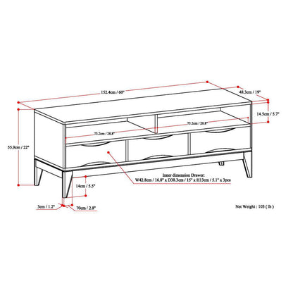 Harper - TV Media Stand - Walnut Brown
