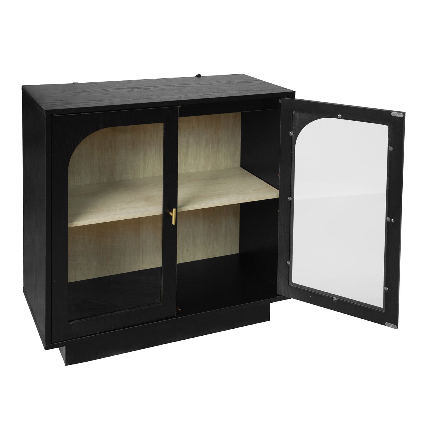 Storage Cabinet With Door For Living Room, Dining Room, Study - Black