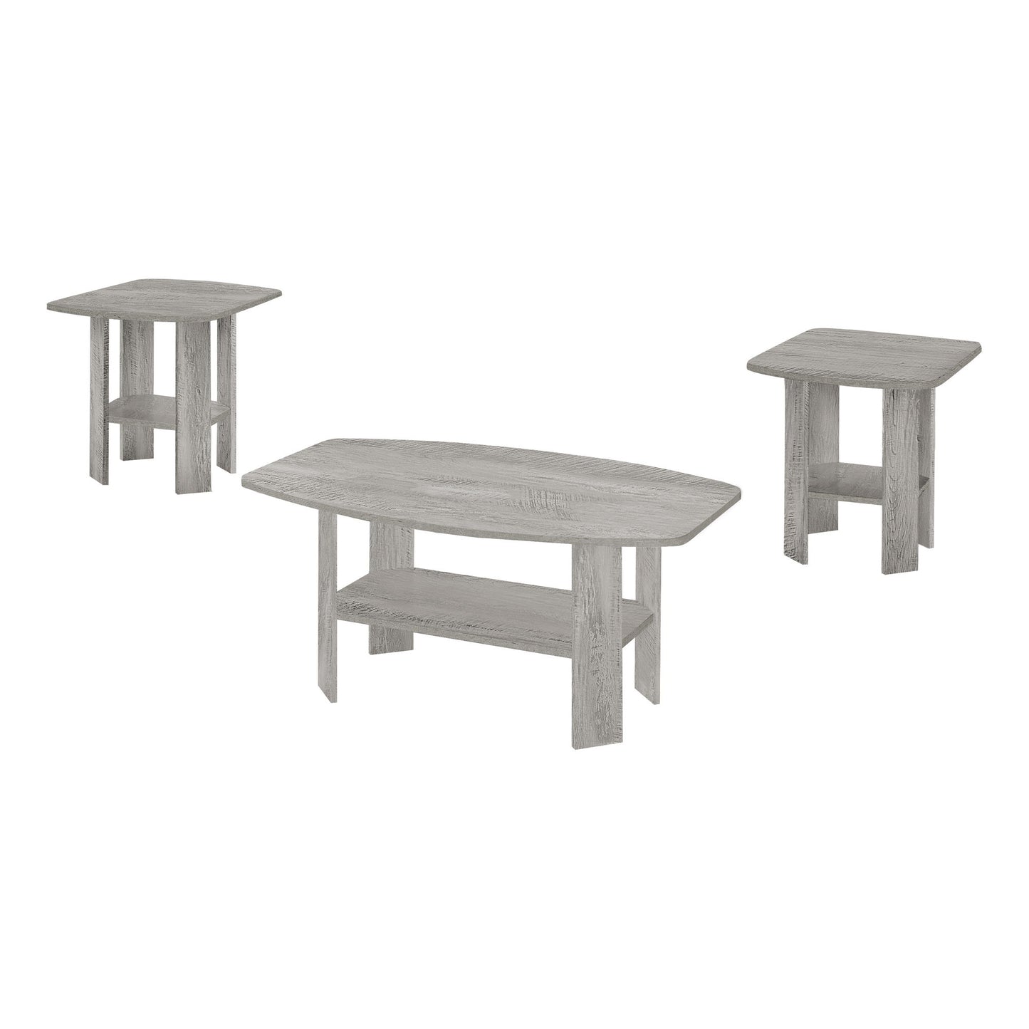 Table Set, Coffee, End, Side, Accent For Living Room, Transitional (Set of 3) - Gray