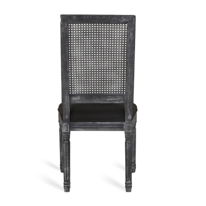 French Country Inspired Dining Chair Set With Cane Backrest - Distressed Light Brown