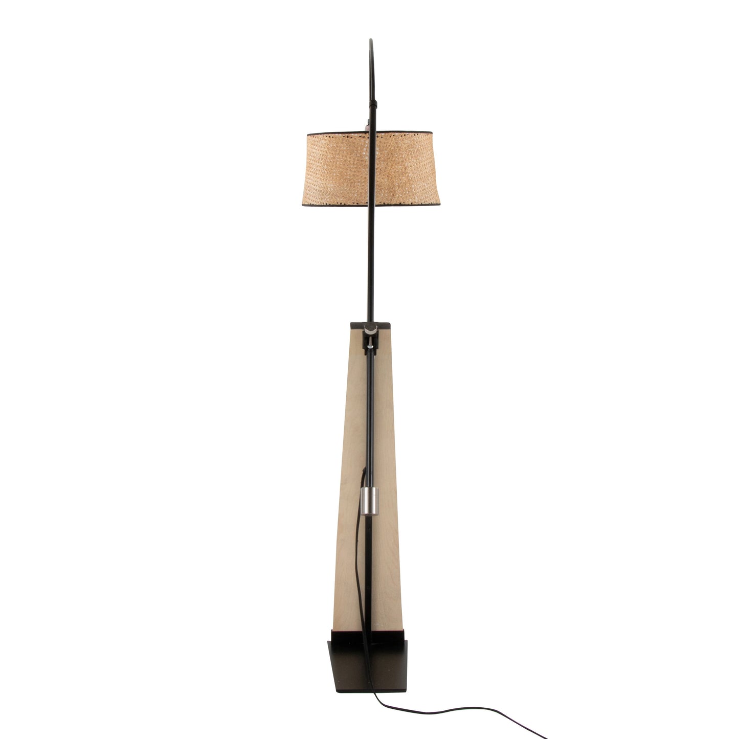 Robyn - Salon Mid-Century Modern Floor Lamp - Natural / Black
