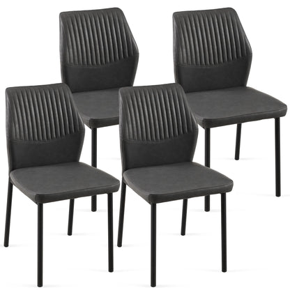 Dining Chairs Living Room Chair Modern Kitchen Armless Side Chair With Metal Legs (Set of 4) - Dark Gray