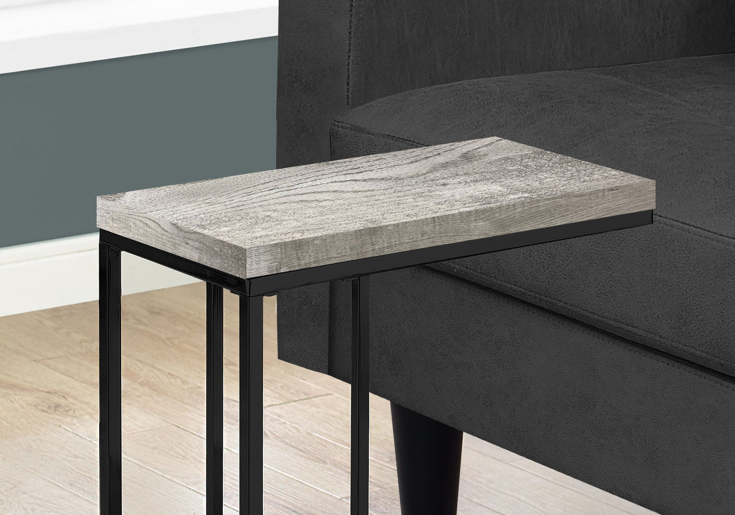 Accent Table, C - Shaped, Contemporary Stylish - Gray