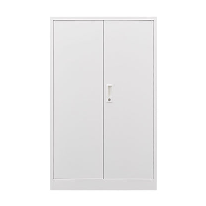 Metal Storage Cabinet With Locking Doors And Adjustable Shelf, Folding Filing Storage Cabinet, Folding Storage Locker Cabinet For Home Office, School, Garage - White