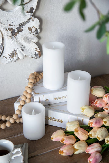 LED Candles With Remote Timer (Set of 3) - White