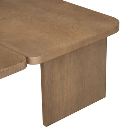 Modern Minimalist Coffee Table Set, Rectangle Coffee Table With Splicing Design, Multifunctional Combination Table For Living Room - Natural