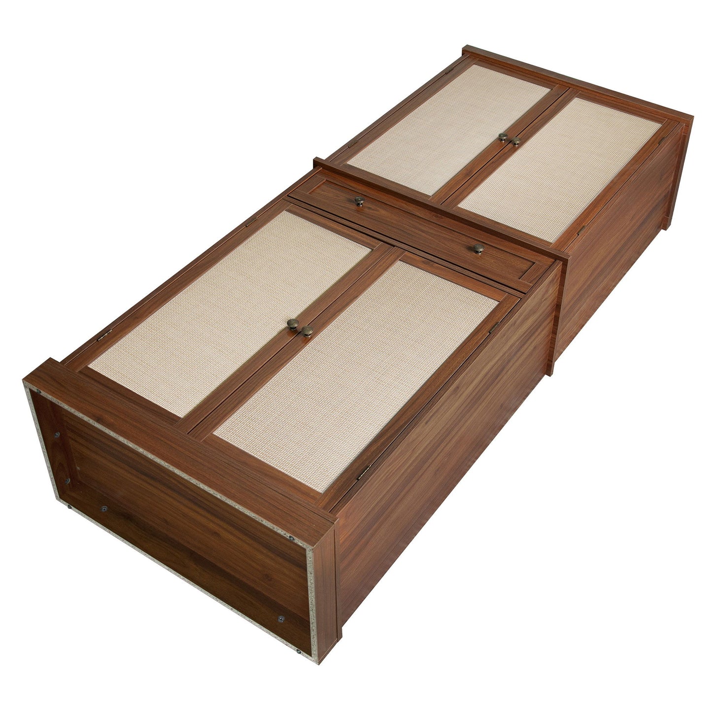 4 Door Cabinet With 1 Drawer, With 4 Adjustable Inner Shelves, Storage Cabinet - Walnut