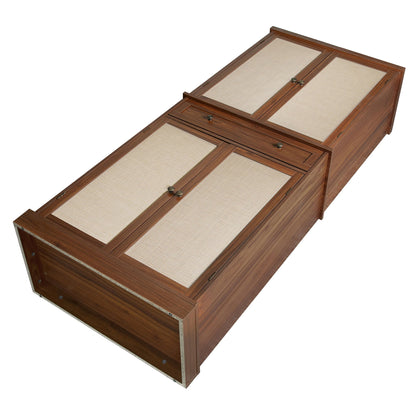 4 Door Cabinet With 1 Drawer, With 4 Adjustable Inner Shelves, Storage Cabinet - Walnut