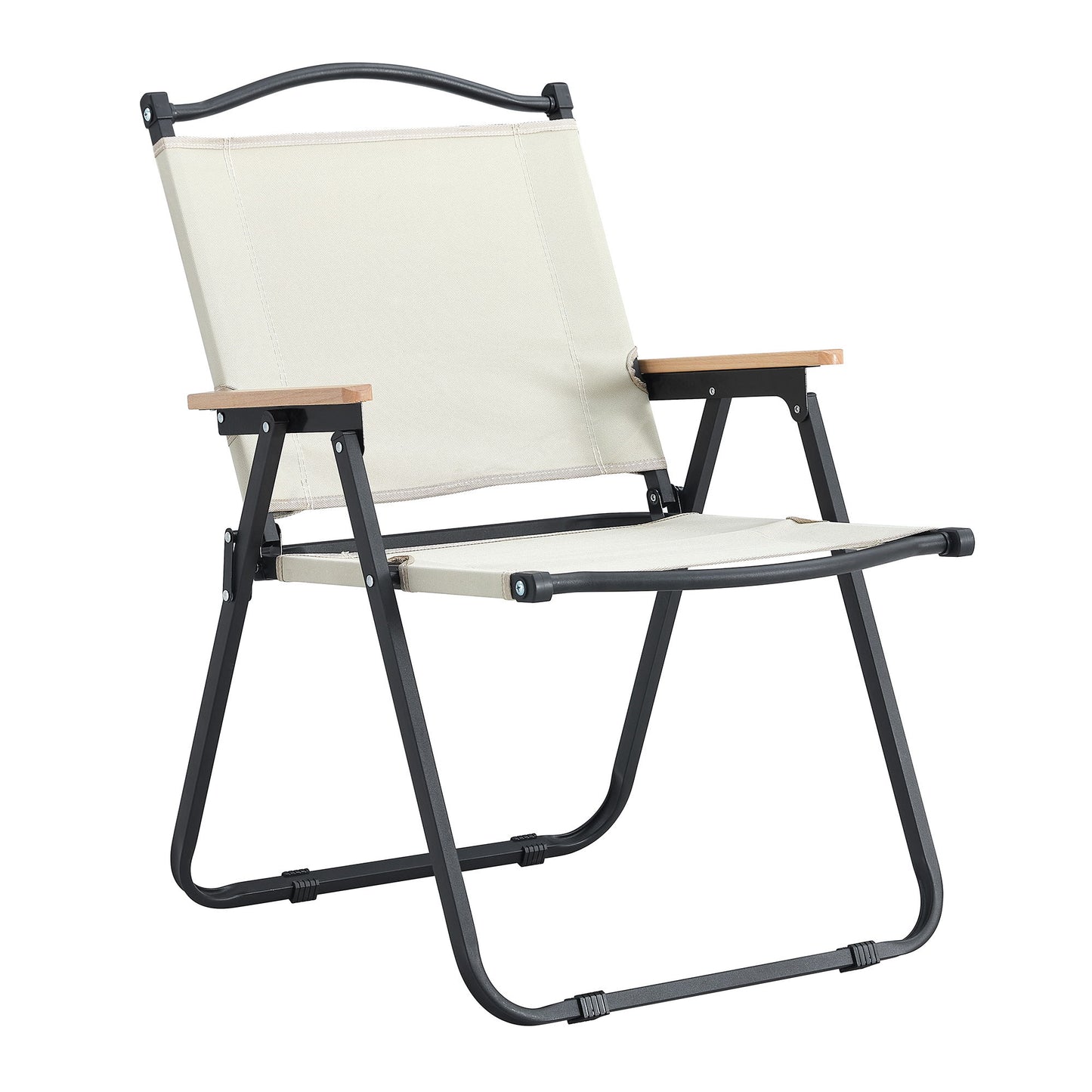 Folding Outdoor Chairs For Indoor, Outdoor Camping, Picnics, Beach, Backyard, Bbq, Party, Patio (Set of 2) - Beige