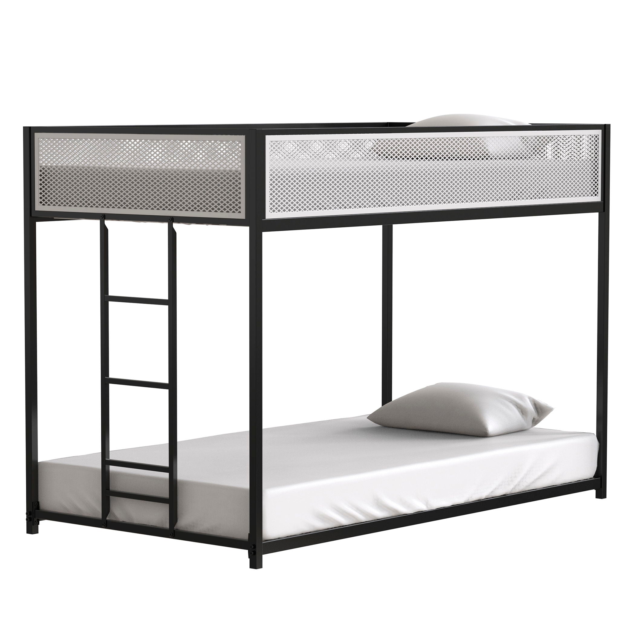 Adam - Twin Over Twin Bunk Guard Rail - Black With White Mesh