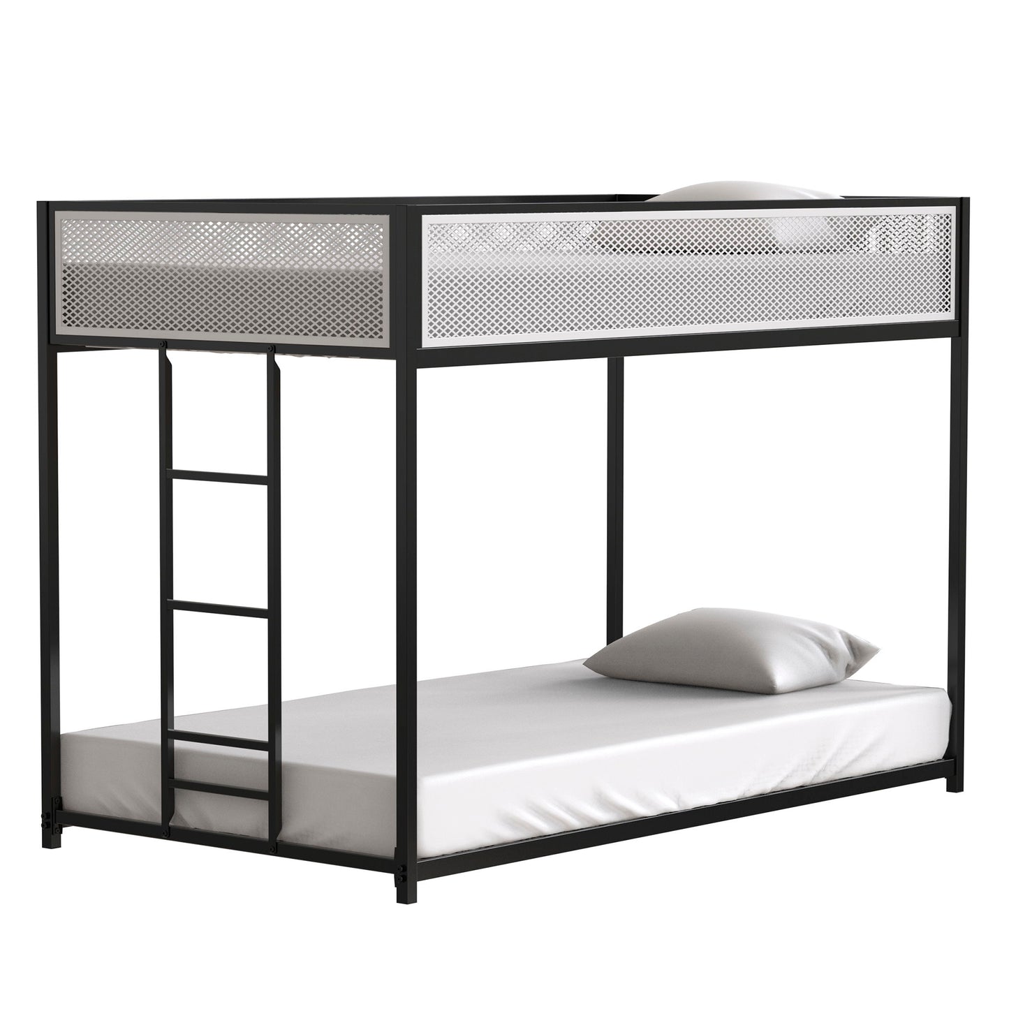 Adam - Twin Over Twin Bunk Guard Rail - Black With White Mesh