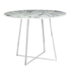 Cosmo - Contemporary / Glam Dining Table - Chrome / White