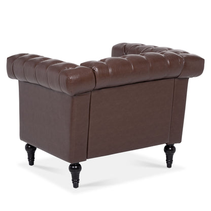 1 Seater Aesthetic Sofa For Living Room - Brown