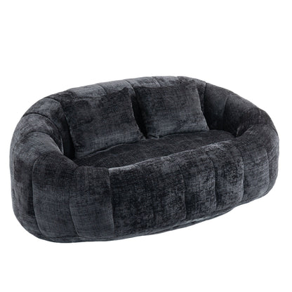 High Back Durable Comfort Bean Bag Sofa Couch For Adults And Kids - Black