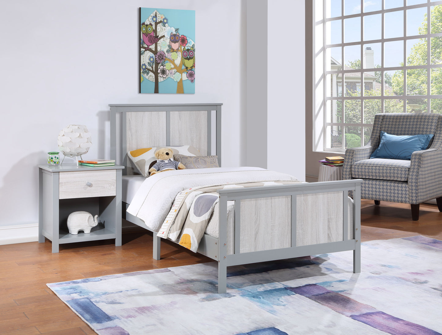 Connelly - Reversible Panel Twin Bed - Gray / Rockport Gray