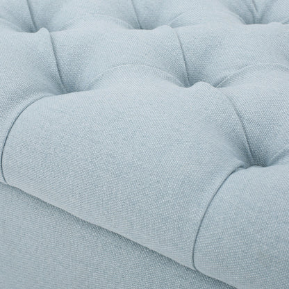 Glouster - Contemporary Storage Ottoman With Button Tufting - Blue