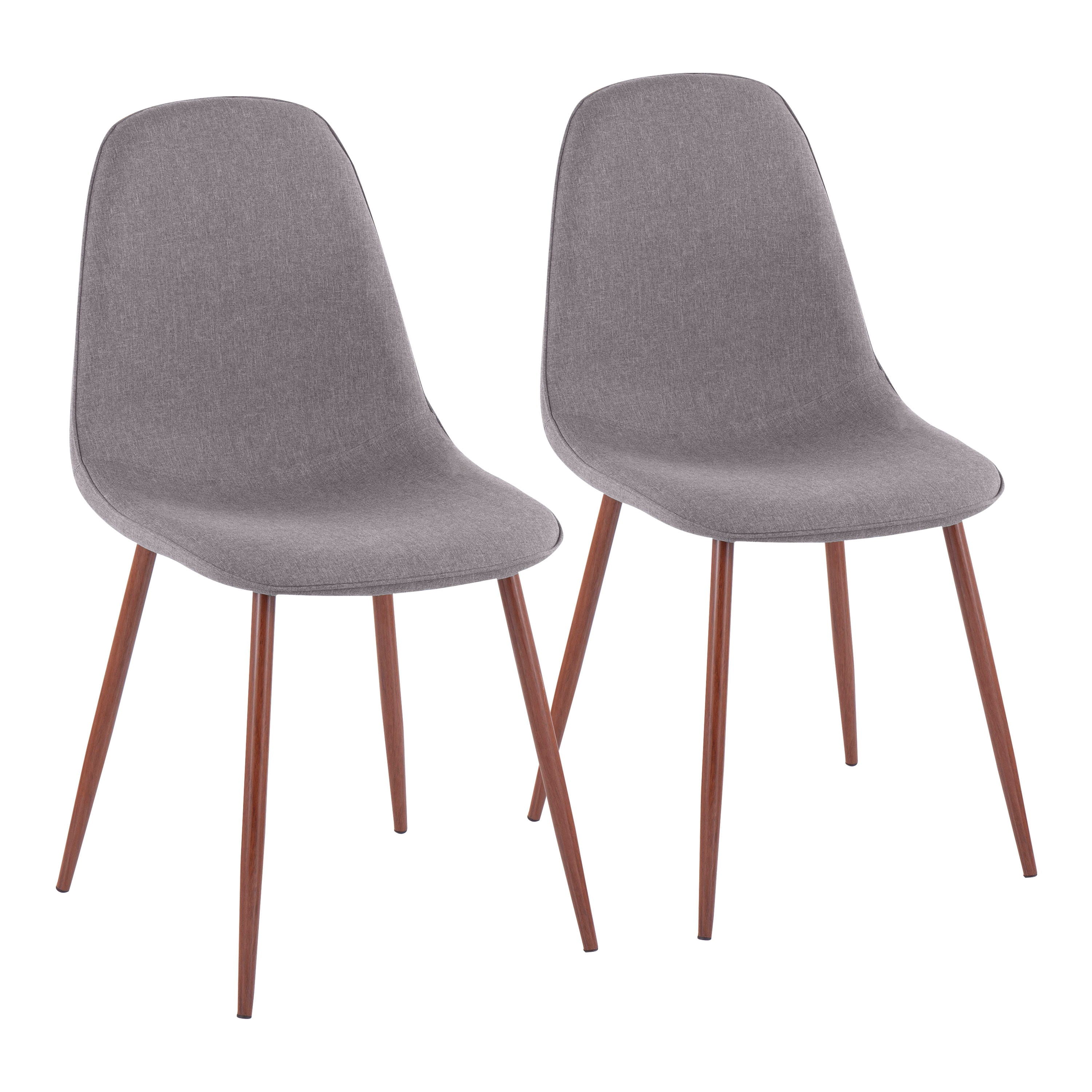 Pebble - Contemporary Chair (Set of 2) - Walnut / Charcoal