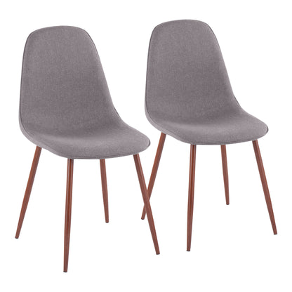 Pebble - Contemporary Chair (Set of 2) - Walnut / Charcoal