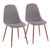 Pebble - Contemporary Chair (Set of 2) - Walnut / Charcoal