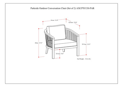 Parkside - Outdoor Conversation Chair (Set of 2) - Natural