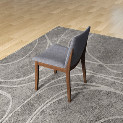 Laura - Mid-Century Modern Solid Wood Dining Chair (Set of 2) - Gray